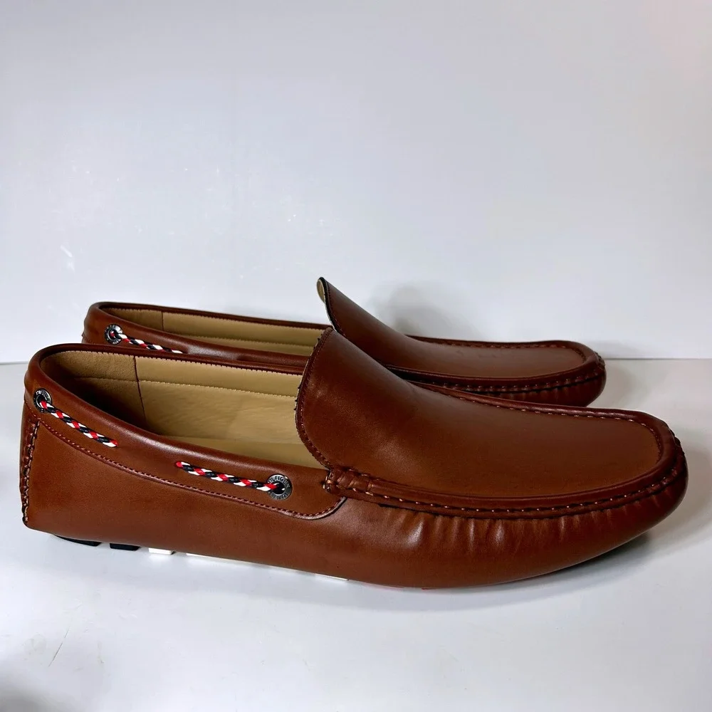 Tommy Hilfiger ARWAN Mens Brown Driving Loafers Size 10.5 MED Moc Toe Slip On